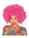 Peluca afro rosa extra