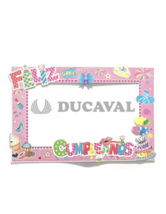 Marco cumpleaños rosa  Disfraces Ducaval
