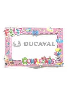 Marco cumpleaños rosa  Disfraces Ducaval