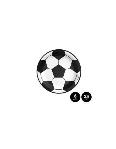 Platos cartón balón de fútbol 23cm 6ud |Ducaval |