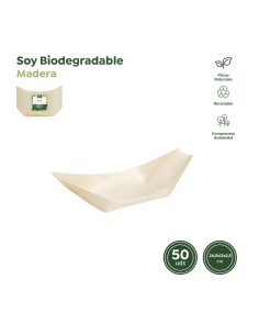 Barquillas 24.5x12x2.5cm madera 50ud | Ducaval | Envías 24/48 horas 