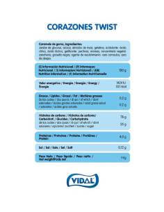 Golosinas Corazones Twist | Ducaval | Envíos 24/48 horas