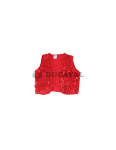 Chaleco Lentejuelas Adulto Rojo  Disfraces Ducaval