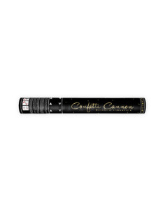 Cañonazo con serpentina oro 40cm