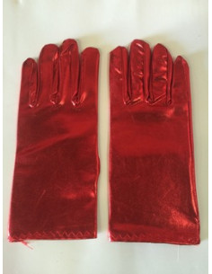 Guantes metalizado rojo