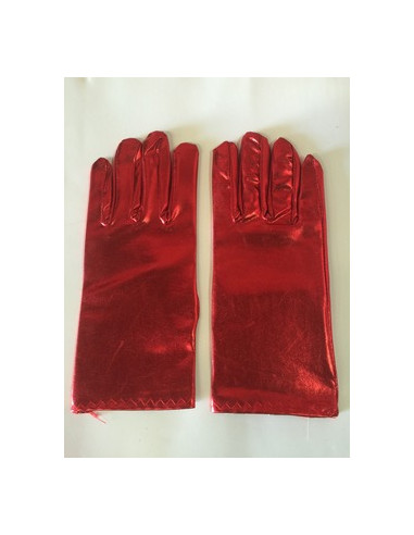 Guantes metalizado rojo