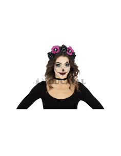 Diadema Catrina flores negras y rosas | Ducaval |