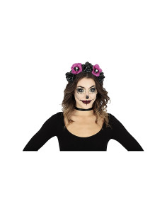 Diadema Catrina flores negras y rosas | Ducaval |