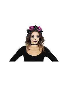 Diadema Catrina flores negras y rosas | Ducaval |