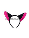 Diadema zorro negra rosa