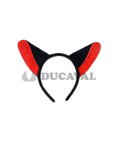 Diadema zorro negra rojo