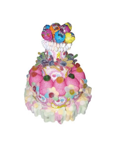 Tarta multicolor 3 pisos con chupas | Ducaval | Envíos 24/48h