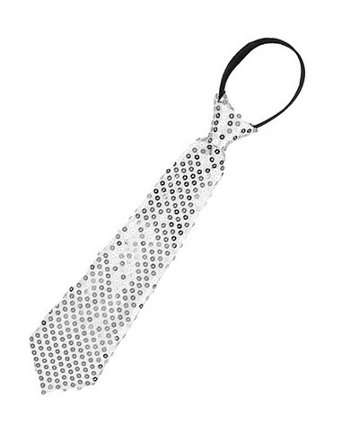 Corbata lentejuelas plata | Ducaval | Envíos 24/48 horas