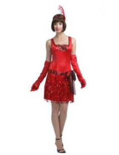 Disfraz de Cabaretera rojo