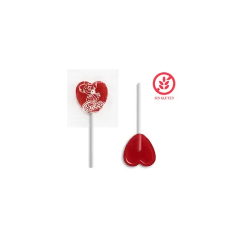 Piruletas Mini corazón cereza 100ud | Ducaval | Envíos 24/48 horas