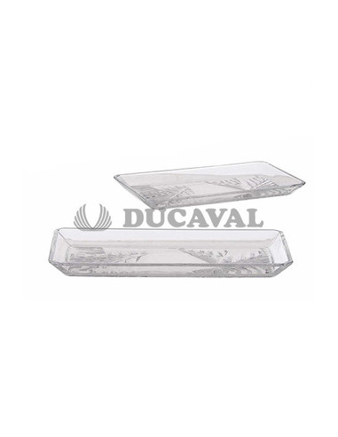 Set de 2 bandejas de cristal madlen 22x12cm