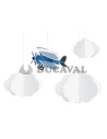 Nubes y avión colgante decorativo