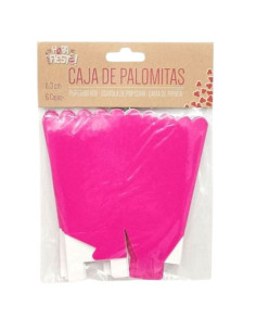 Caja palomitas fucsia 15cm (3 unidades)  Disfraces Ducaval