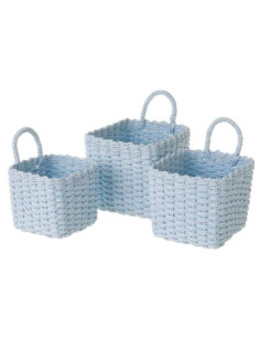 Cesta de papel trenzado azul 20X20X18cm | Ducaval | Envíos 24/48h