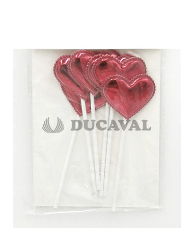 Topper metalizado corazón rojo  Disfraces Ducaval