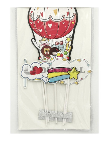 Decoración pastel globo con animales  Disfraces Ducaval