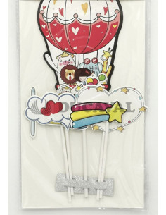 Decoración pastel globo con animales  Disfraces Ducaval