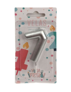 Velas número 7 plata | Ducaval | Envíos 24/48 horas