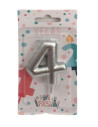 Velas número 4 plata | Ducaval | Envíos 24/48 horas