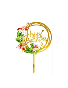 Topper happy birthday tropical | Ducaval | Envías 24/48 horas 