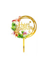 Topper happy birthday tropical | Ducaval | Envías 24/48 horas 
