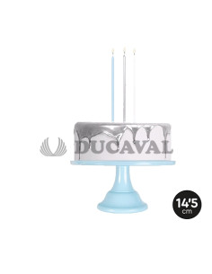 Velas extralargas plata metalizado, azul pastel y blanco