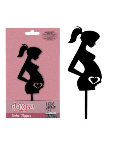 Cake topper mujer embarazada 16x6 cm | Ducaval | Envíos 24/48 horas