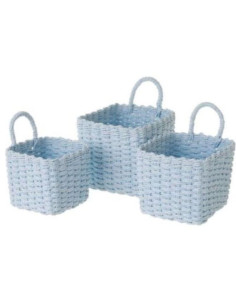Cesta de Papel Trenzado Azul 15x15x14cm | Ducaval | Envíos 24/48h