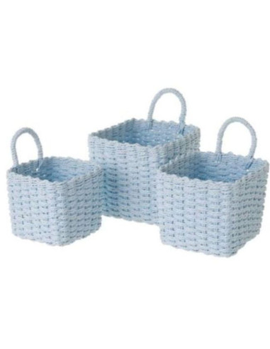 Cesta de Papel Trenzado Azul 15x15x14cm | Ducaval | Envíos 24/48h