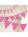 Banderín triángulos fucsia 10mts| Ducaval | Envíos 24/48h