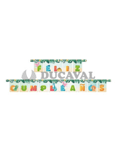 Guirnalda  Feliz Cumpleaños Dinosaurio feliz 2.1M| Ducaval |