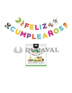 Guirnalda feliz cumpleaños jungle iridiscente 5mts | Ducaval | Envíos