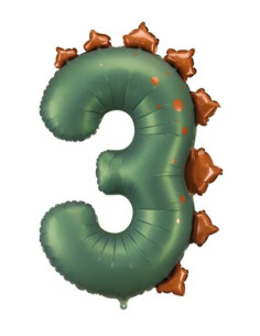 Globo foil número 3 dino | Ducaval | Envías 24/48 horas 