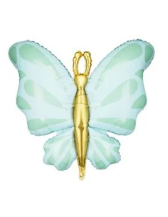 Globo foil mariposa verde menta 69x69cm | Ducaval | Envías 24/48 hora