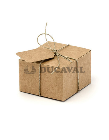 Cajas papel kraft con cuerda 10ud  Disfraces Ducaval
