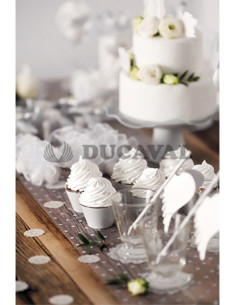 Cupcake rosa y gris 4.8X7.6X4.6cm  Disfraces Ducaval