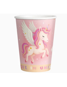 Vaso carton unicornio 270cc 10ud | Ducaval | Envías 24/48 horas 