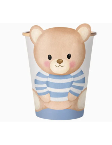 Vaso cartón baby nude azul 270cc 6ud | Ducaval | Envías 24/48 horas 