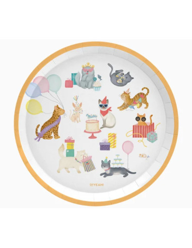 Platos cartón kittens 23cm 6ud | Ducaval | Envías 24/48 horas 