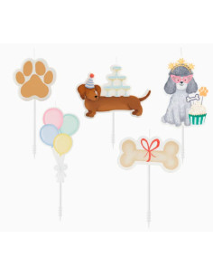 SET VELAS FORMA PUPPIES SURTIDOS 5UD | Ducaval | Envías 24/48 horas 