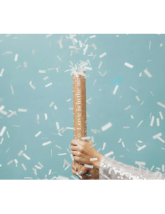 Cañón confeti tiras blancas 50cm | Ducaval | Envías 24/48 horas 