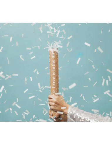Cañón confeti tiras blancas 50cm | Ducaval | Envías 24/48 horas 
