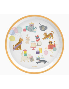 Platos cartón kittens 17cm 6ud | Ducaval | Envías 24/48 horas 