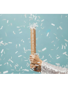 Cañón confeti tiras blancas 30cm | Ducaval | Envías 24/48 horas 