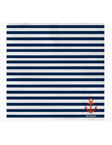 Servilleas 2c rayas navy  33x33 20ud | Ducaval | Envías 24/48 horas 